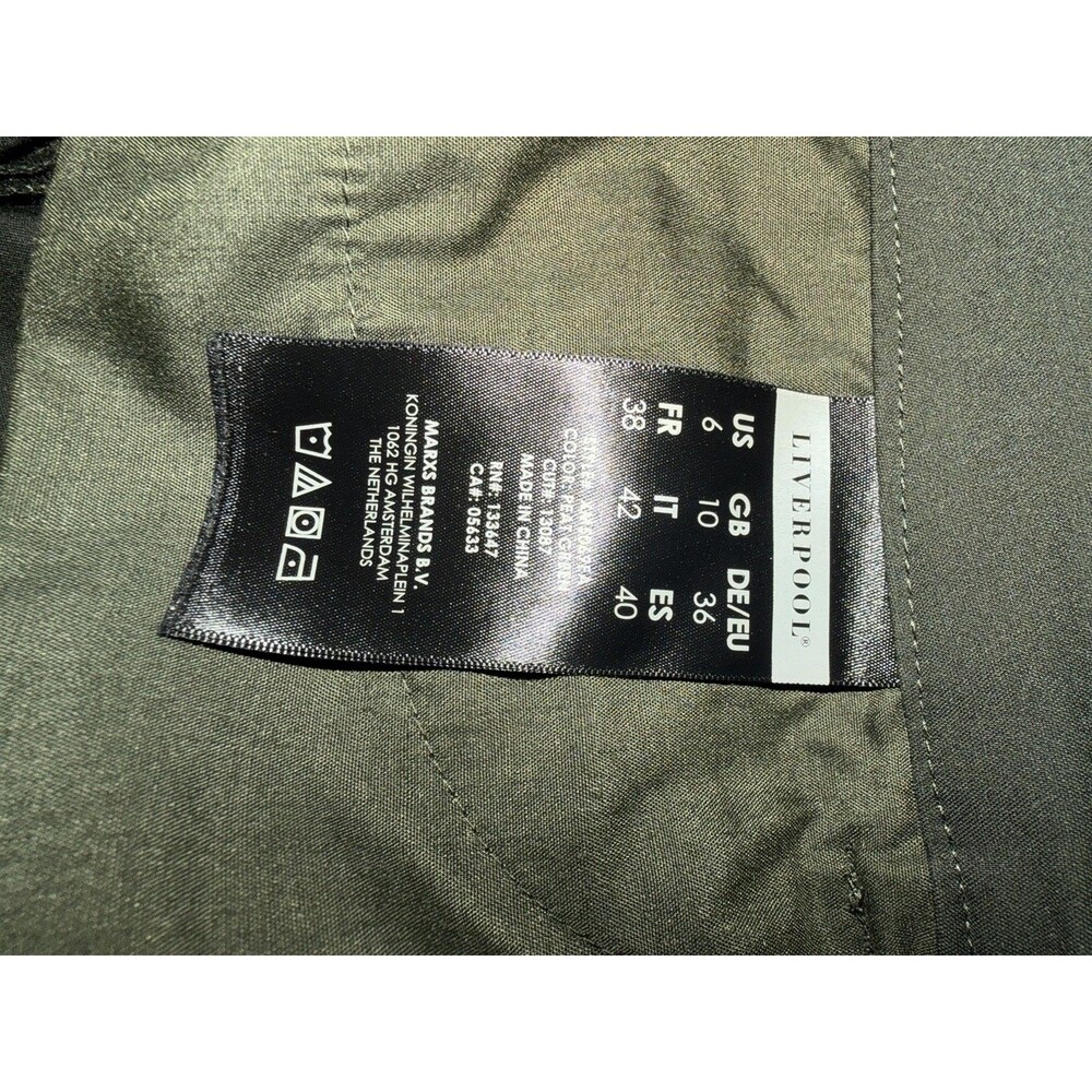 Liverpool Women’s Pants Size 6 Dark Olive Green Stretch Straight Leg Trouser - Picture 4 of 6